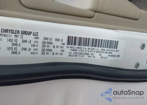 2012 Jeep Grand Cherokee Overland из США, поврежденный, VIN 1C4RJFCG9CC320064